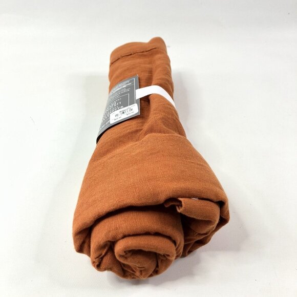 Williams Sonoma Italian Washed Linen Table Runner 18x108 Pumpkin Burnt Orange - Picture 7 of 9